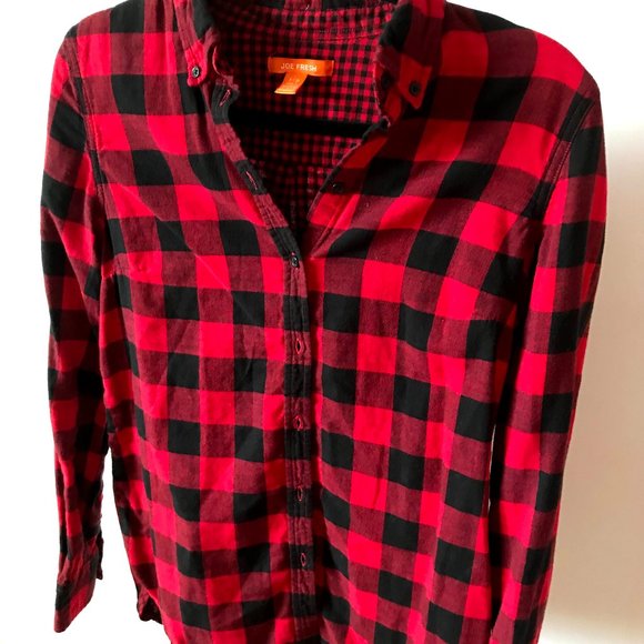 Joe Fresh Red and Black Flannel (Womens) - Picture 5 of 5